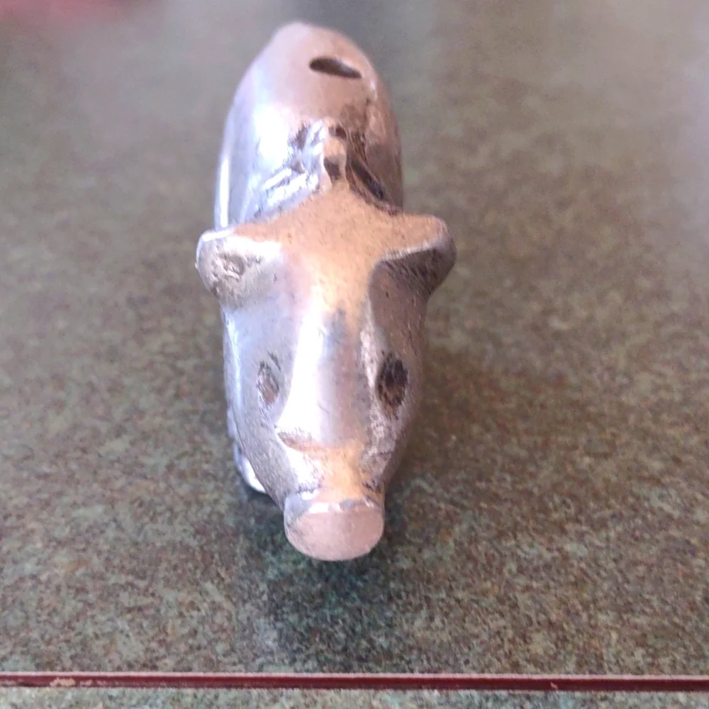 Charming Pewter Pig Figurine
